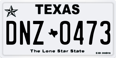 TX license plate DNZ0473
