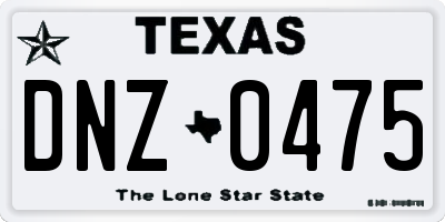TX license plate DNZ0475