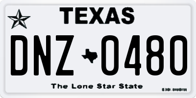 TX license plate DNZ0480