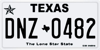 TX license plate DNZ0482