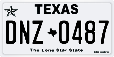 TX license plate DNZ0487