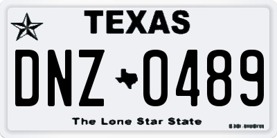 TX license plate DNZ0489