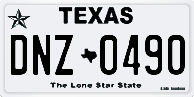 TX license plate DNZ0490
