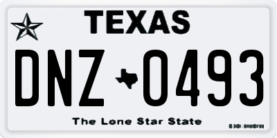 TX license plate DNZ0493