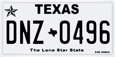 TX license plate DNZ0496