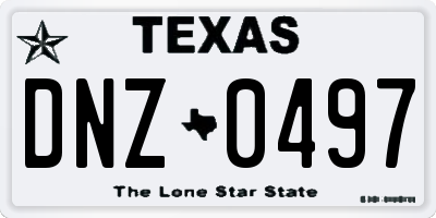 TX license plate DNZ0497