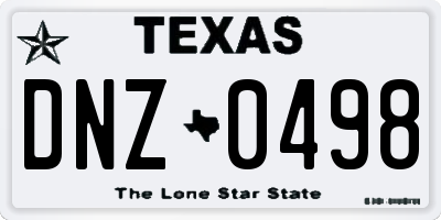 TX license plate DNZ0498