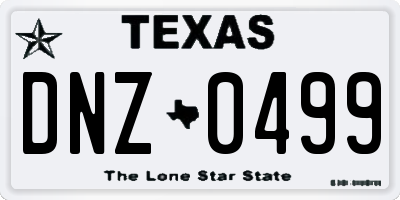 TX license plate DNZ0499
