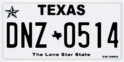 TX license plate DNZ0514