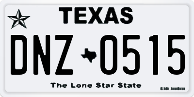 TX license plate DNZ0515
