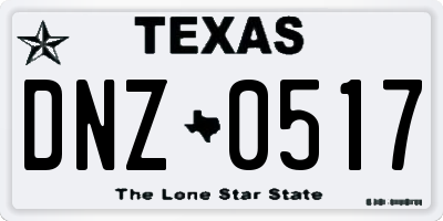 TX license plate DNZ0517