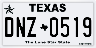 TX license plate DNZ0519