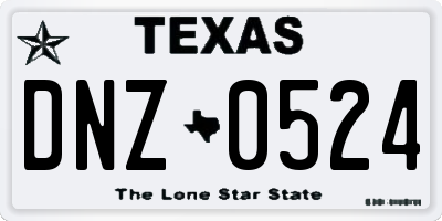 TX license plate DNZ0524