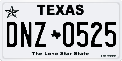 TX license plate DNZ0525