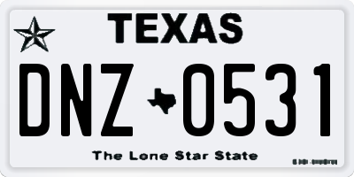 TX license plate DNZ0531