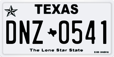 TX license plate DNZ0541