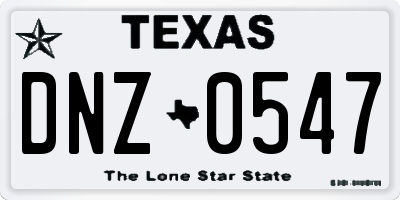 TX license plate DNZ0547