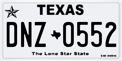 TX license plate DNZ0552