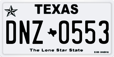 TX license plate DNZ0553