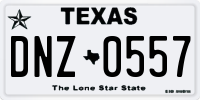 TX license plate DNZ0557