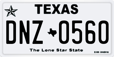 TX license plate DNZ0560