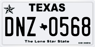 TX license plate DNZ0568
