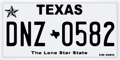 TX license plate DNZ0582