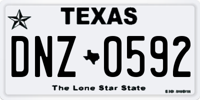 TX license plate DNZ0592
