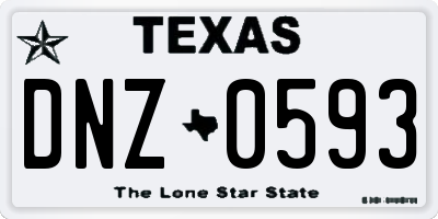 TX license plate DNZ0593