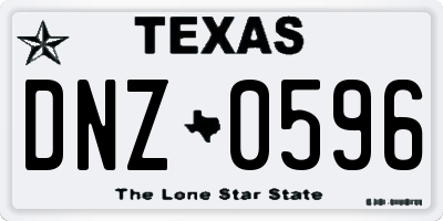 TX license plate DNZ0596