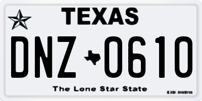 TX license plate DNZ0610