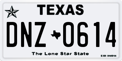 TX license plate DNZ0614