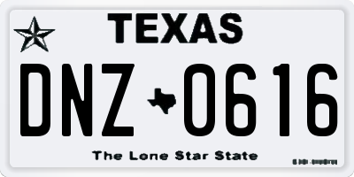 TX license plate DNZ0616