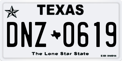 TX license plate DNZ0619
