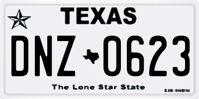 TX license plate DNZ0623