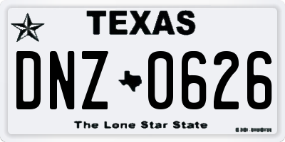 TX license plate DNZ0626