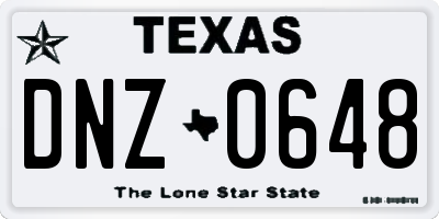 TX license plate DNZ0648