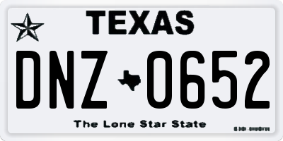 TX license plate DNZ0652