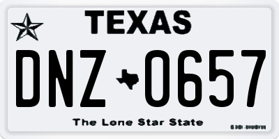 TX license plate DNZ0657