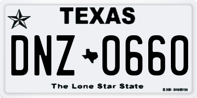 TX license plate DNZ0660