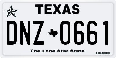 TX license plate DNZ0661