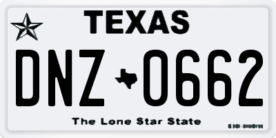 TX license plate DNZ0662