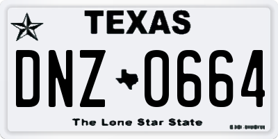 TX license plate DNZ0664