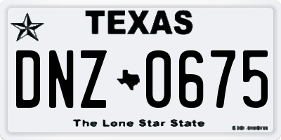 TX license plate DNZ0675