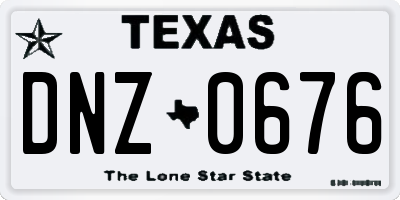 TX license plate DNZ0676