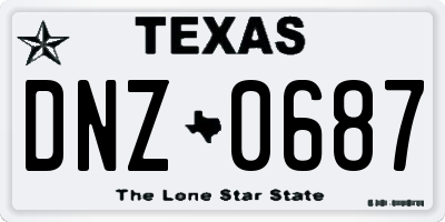 TX license plate DNZ0687