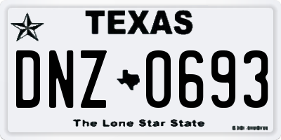 TX license plate DNZ0693
