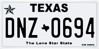 TX license plate DNZ0694