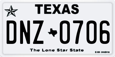 TX license plate DNZ0706