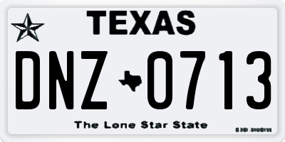 TX license plate DNZ0713